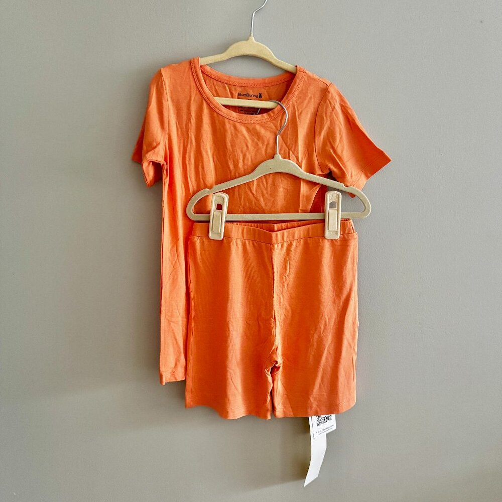 BumBunny Baby Bamboo 2-Piece Short Sleeve Pajama Set in Light Orange NWT 5/6